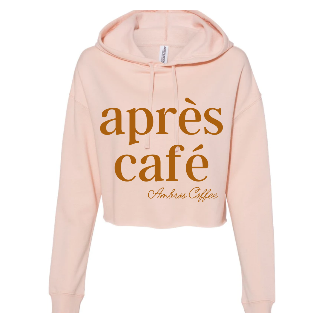 Apr s Caf Women s Crop top Hoodie in Pink Ambros Coffee Roasters