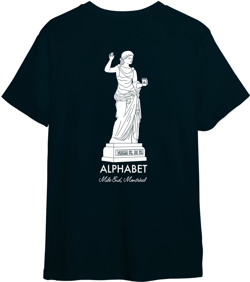 Alphabet/Ambros Agalma Barista Tee in Navy
