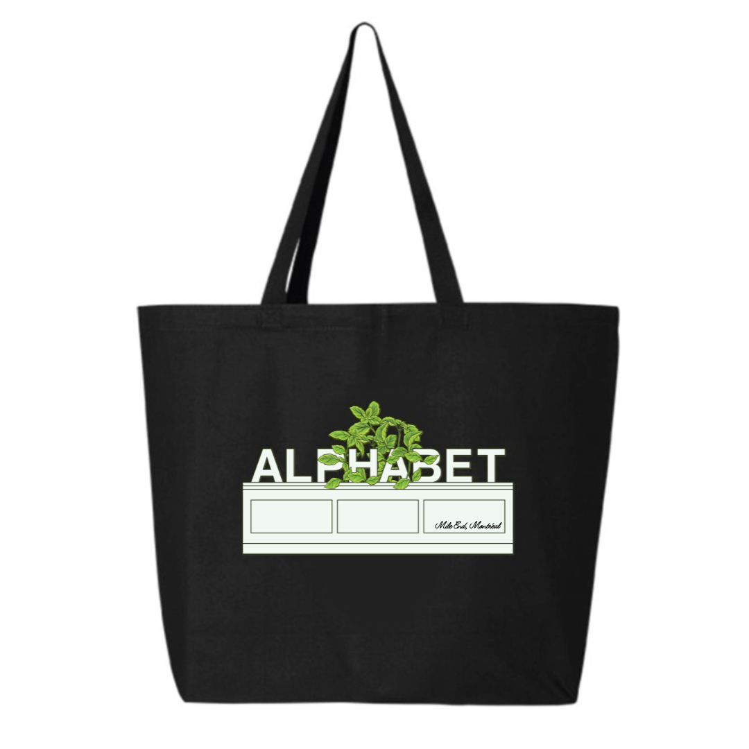 Alphabet Basil Tote in Black