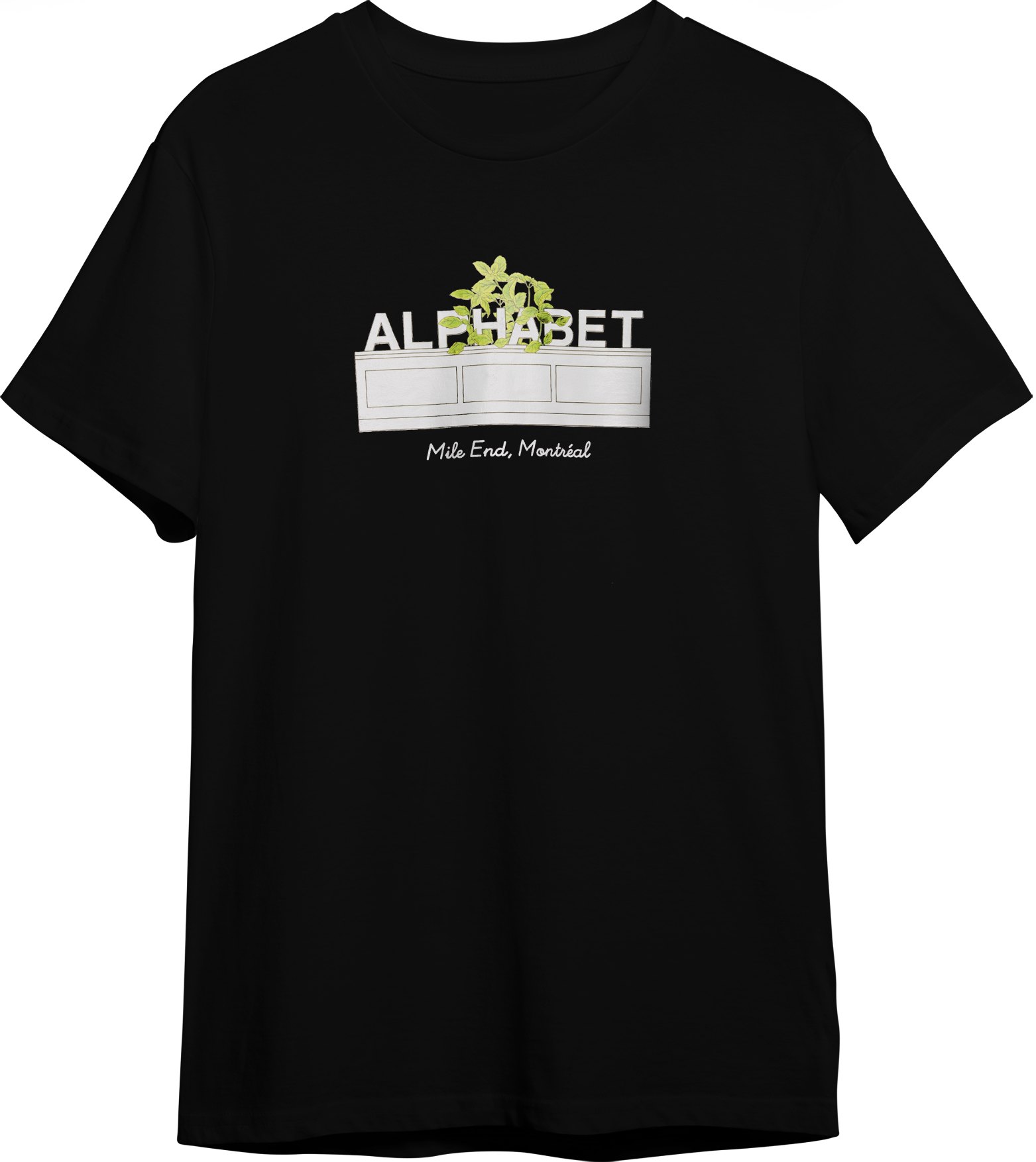 Alphabet "Terrace" Tee in Black