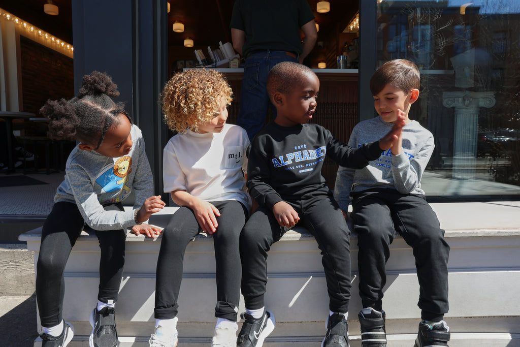 ABC Kids Varsity Crewneck in Heather Grey by Miles the Label