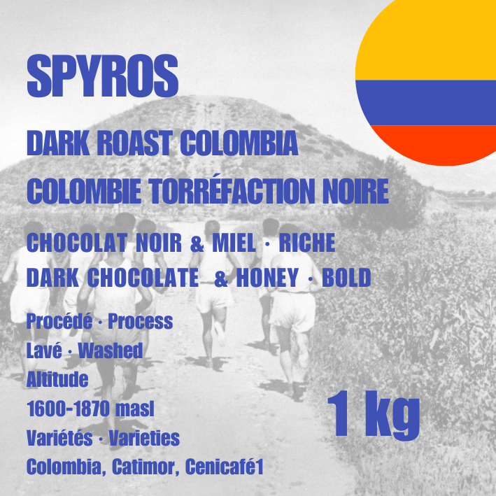 Spyros Road Running Dark Roast de Colombie - Abonnements 1 kg et 2 kg