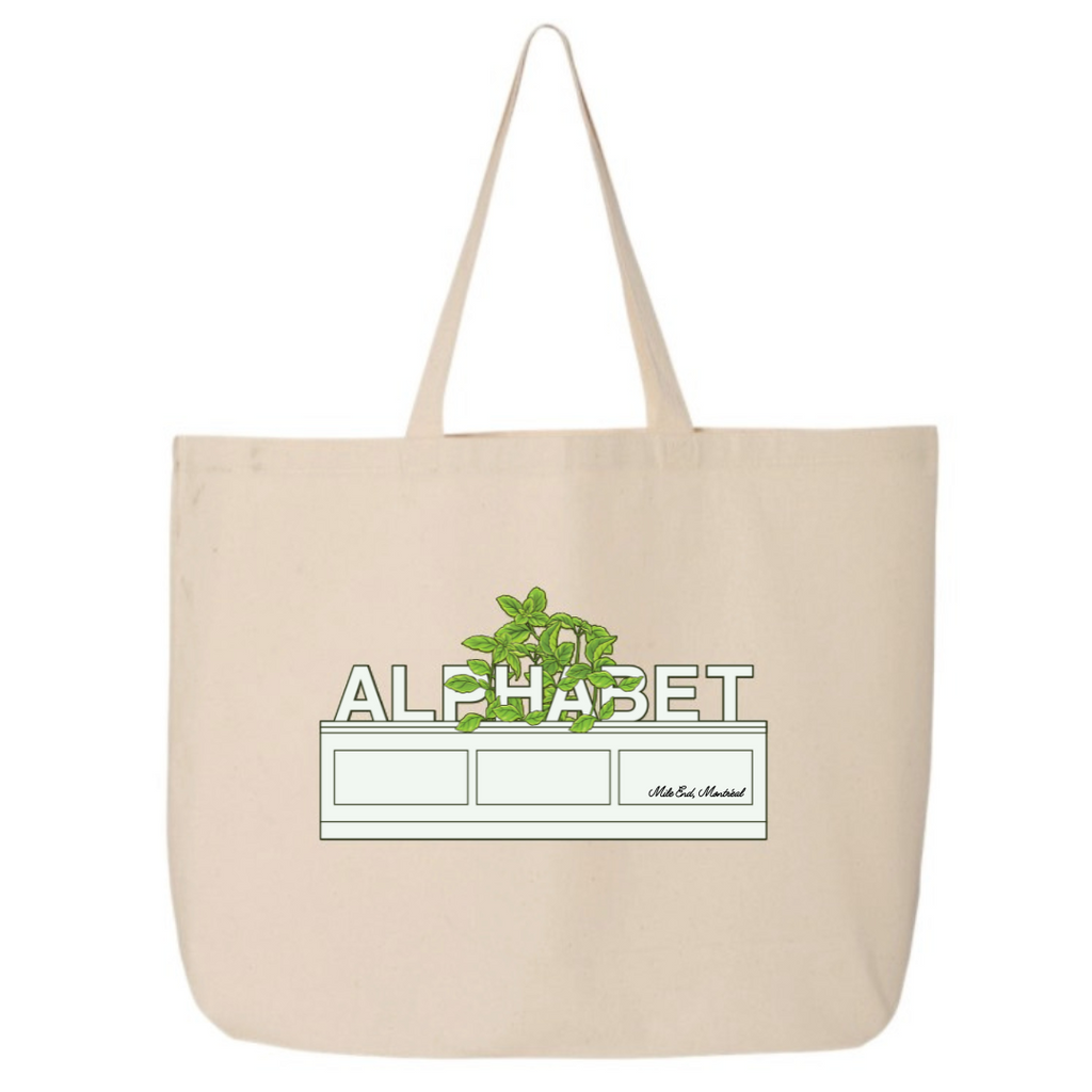 Alphabet Basil Tote in Cream