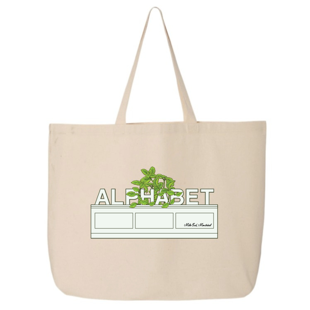Alphabet Basil Tote in Cream