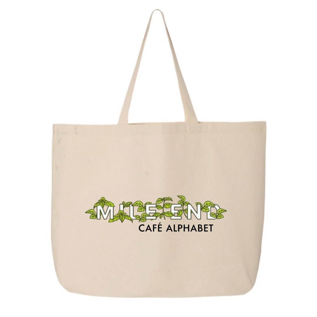 Alphabet Basil Tote in Cream