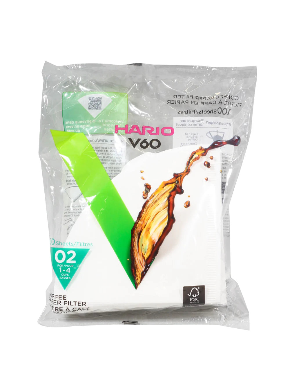 Hario V60-02 White Filters (100-Pack)