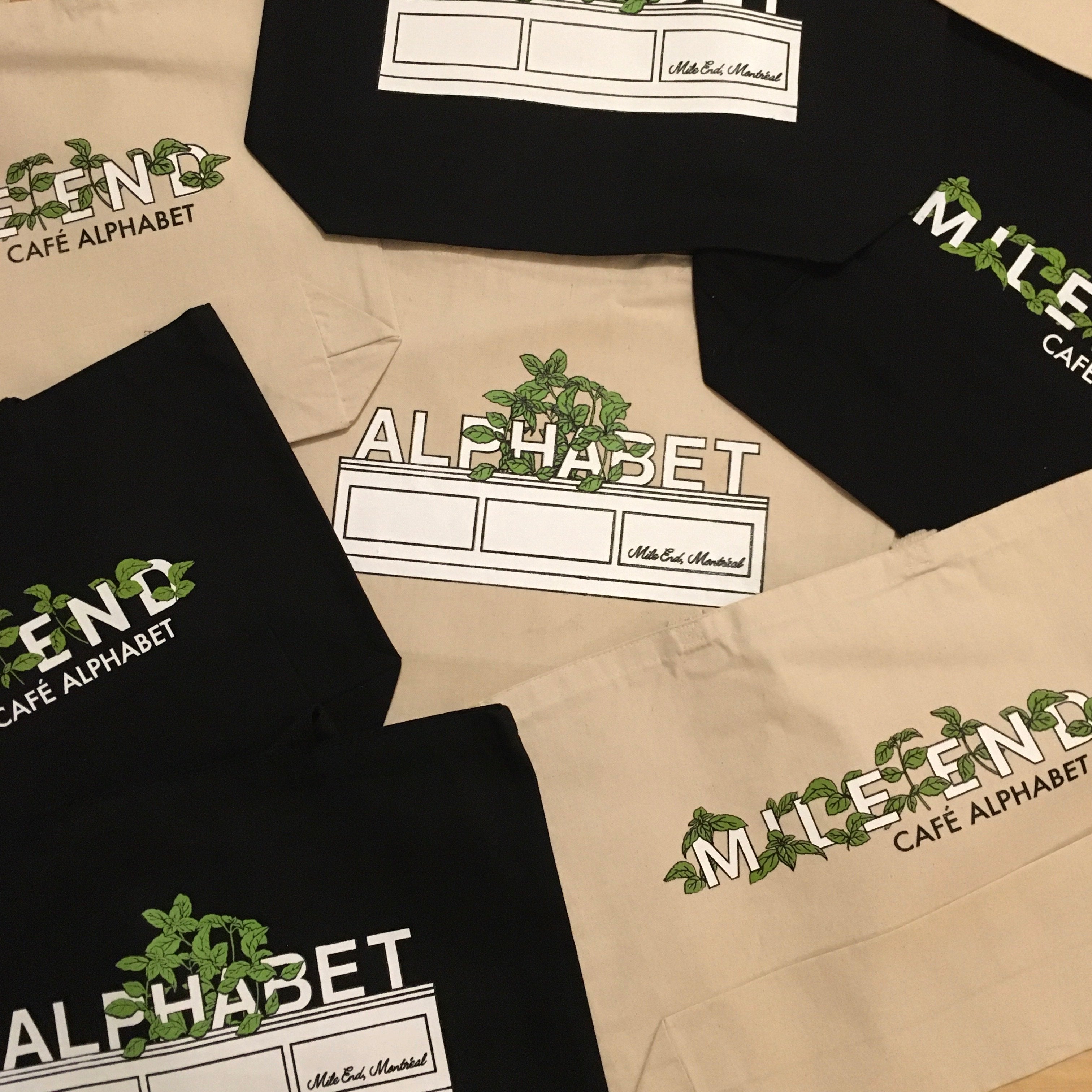 Alphabet Basil Tote in Black