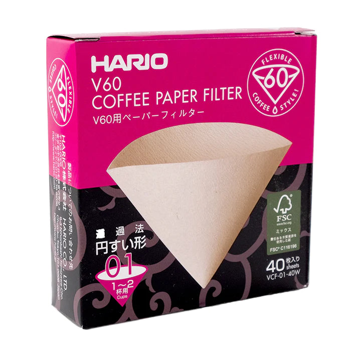 Hario V60-01 Brown Filters (40 Pack)