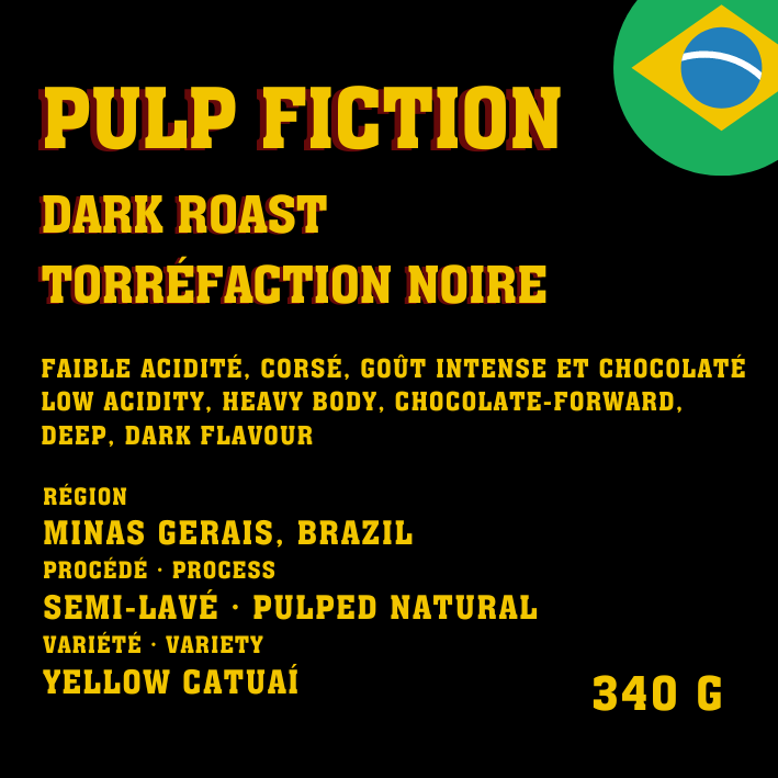 Dark Roast Pulp Fiction du Brésil - Abonnements 1 kg & 2 kg