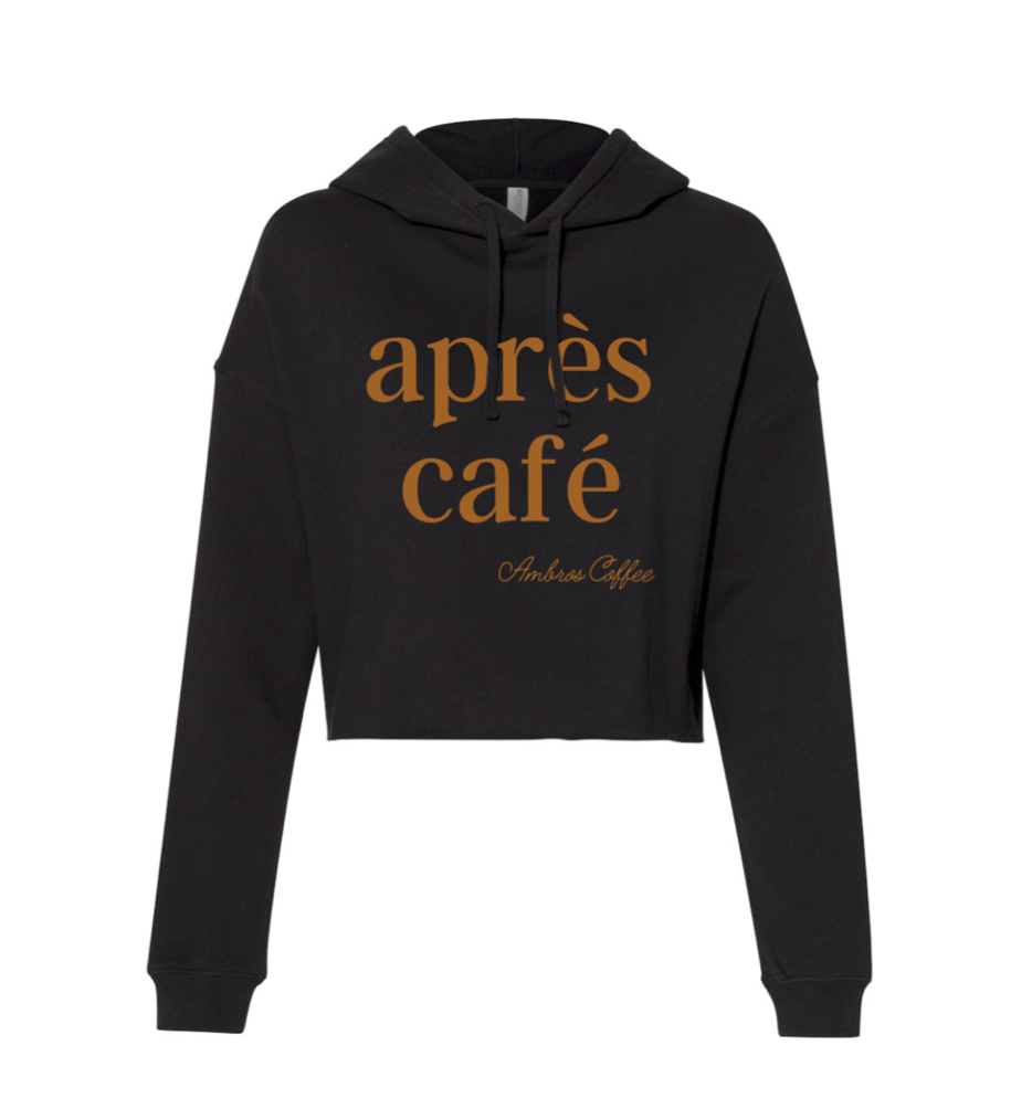 Après Café Women&#39;s Crop-top Hoodie in Black