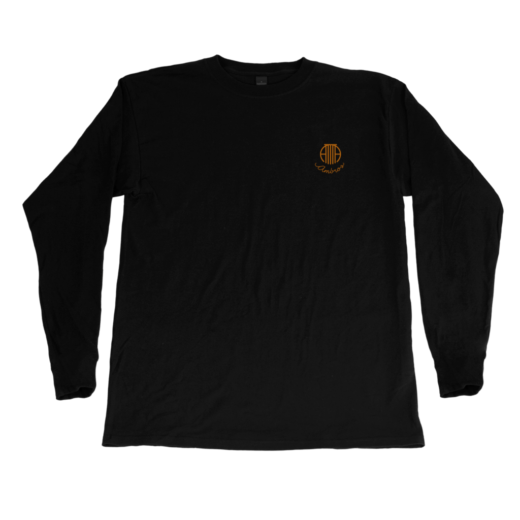 T-shirt à manches longues avec logo Ambros en noir