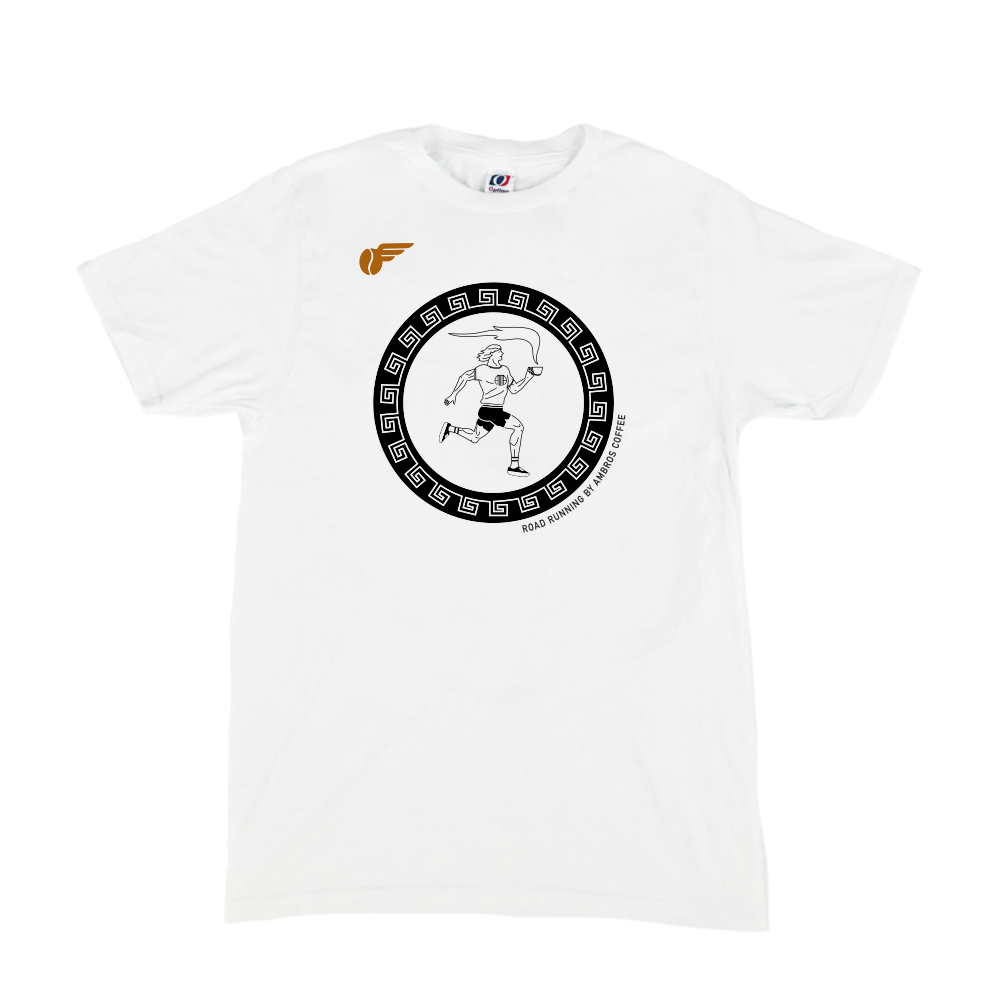 Road Running by Ambros Coffee SS tee in White
