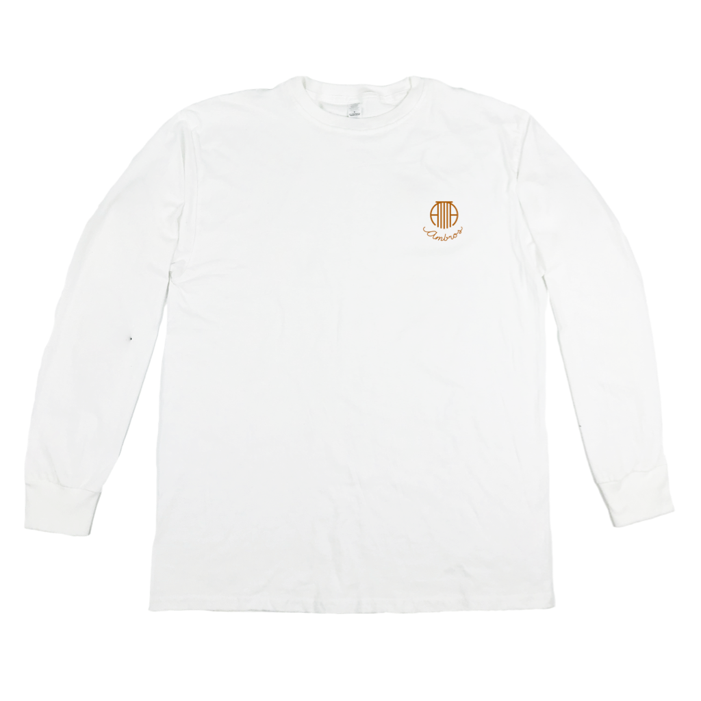 T-shirt à manches longues avec logo Ambros en blanc