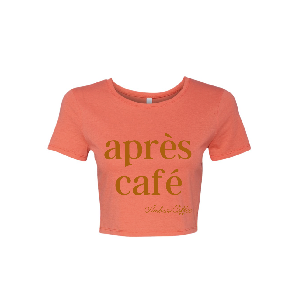 T-shirt court pour femmes Après Café en rose coucher de soleil
